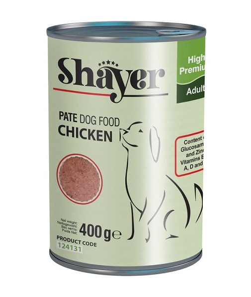  کنسرو غذای سگ شایر مدل Chicken وزن 400 گرم 