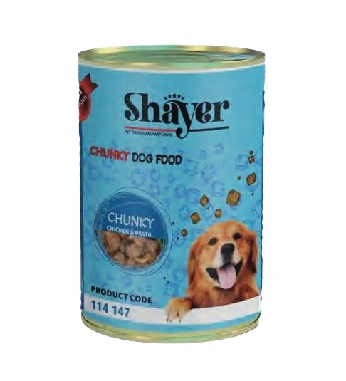  کنسرو غذای سگ شایر با طعم مرغ و پاستا | Chunky Chicken & Pasta 