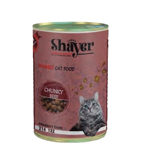  کنسرو غذای گربه شایر با طعم گوشت Chunky Beef 