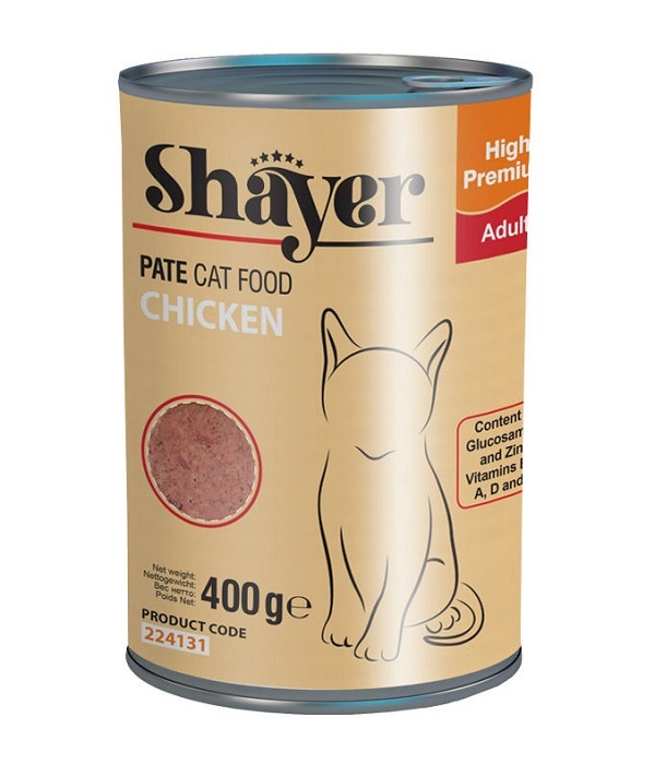  کنسرو غذای گربه شایر مدل Chicken وزن 400 گرم 