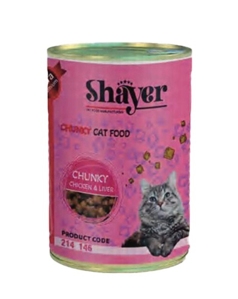 کنسرو غذای گربه شایر با طعم مرغ و جگر Chunky Chicken & Liver 