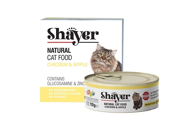 کنسرو غذای گربه شایر با طعم مرغ و سیب در ژله