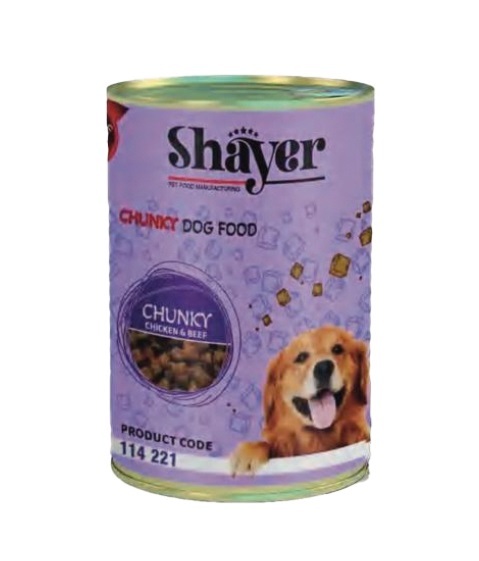 کنسرو غذای سگ شایر با طعم مرغ و گوشت 