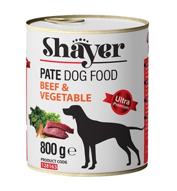 کنسرو غذای سگ شایر طعم گوشت گاو و سبزیجات